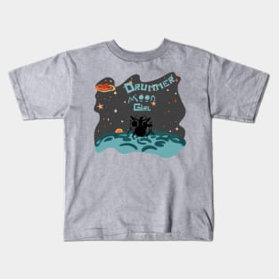 Drummer Moon Girl Kids T-Shirt